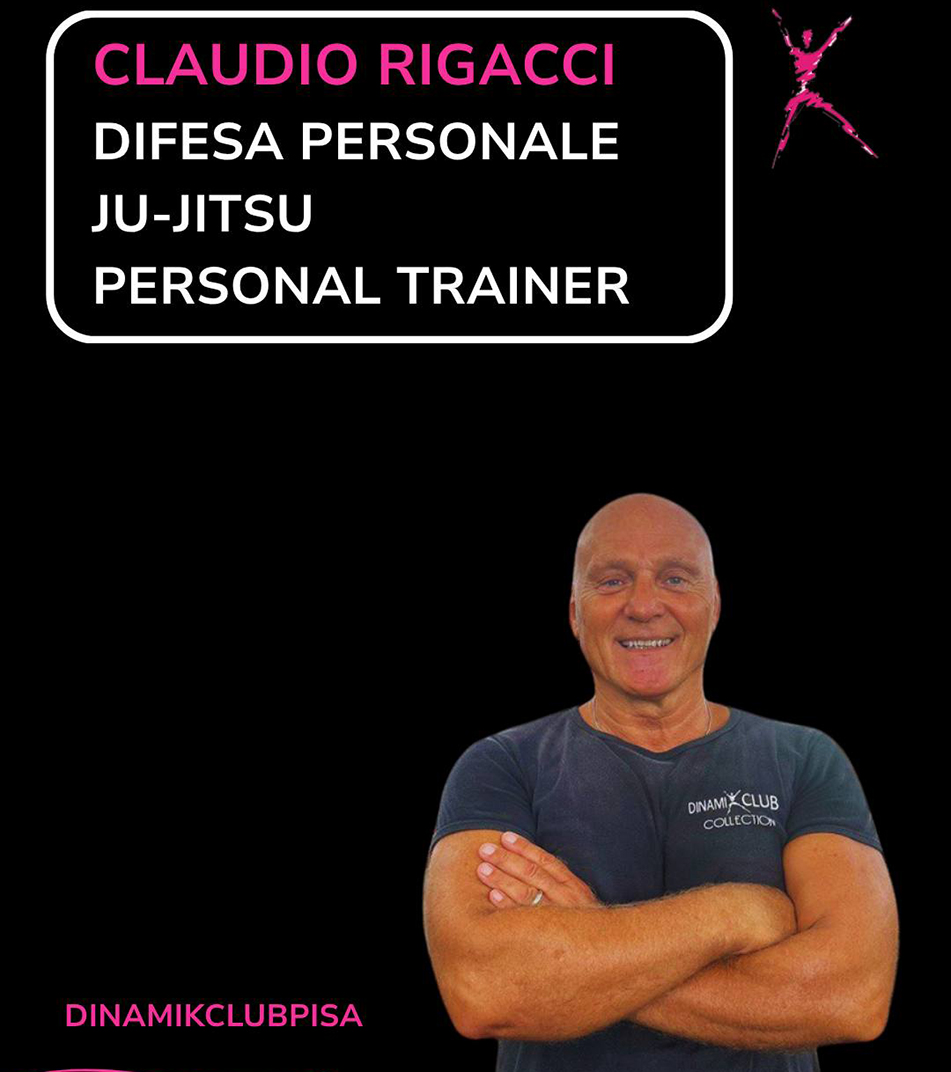 Claudio Rigacci, istruttore di difesa personale e ju-jitsu e personal trainer al Dinamikclub di Pisa